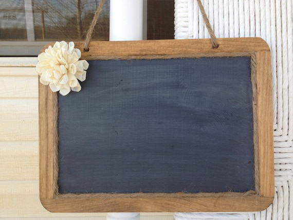 Hanging Framed Shabby Chic Rustic Chalkboard - 7x10 Size Chalkboard - Chalkboard Photo Prop - Rustic Wedding by CountryBarnBabe