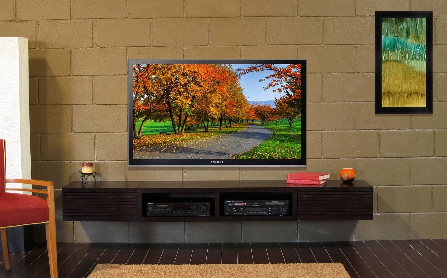 Wall Mounted TV Stand Entertainment Console Mayan by ...