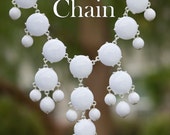 J Crew Bubble Necklace Inspired - White Bubble Statement Bib Necklace w/ Silver Chain