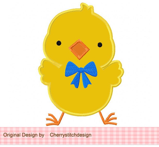 Cute Chick Applique 4x4 5x7 6x10Machine by CherryStitchDesign