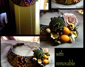 Zambya Collar - Featuring colourful Ankara fabric with a detachable embellished piece.