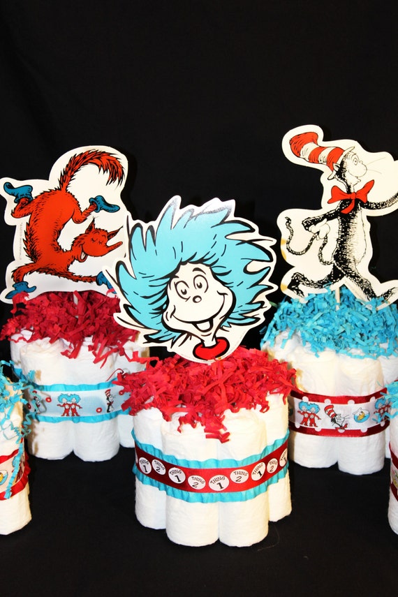 Items similar to Dr. Seuss Baby Shower Mini Diaper Cake ...