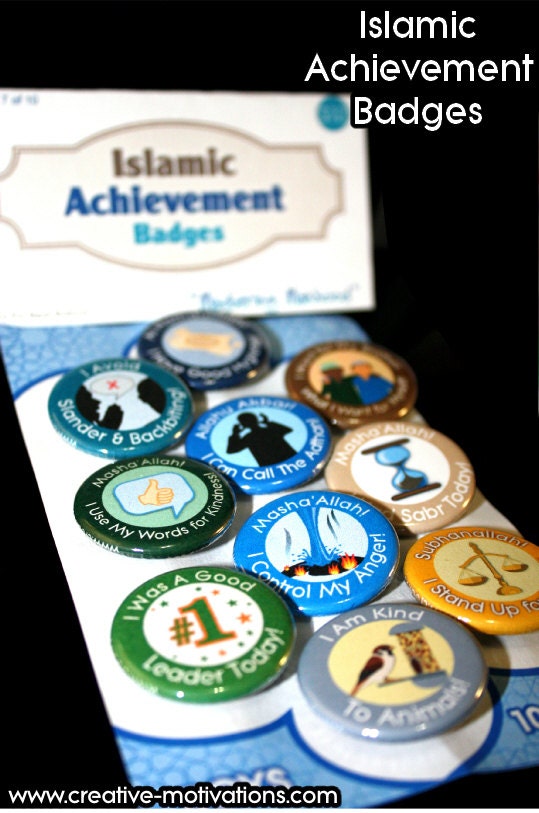 Islamic Achievement Badges for KIDS by CreativeMotivations on Etsy