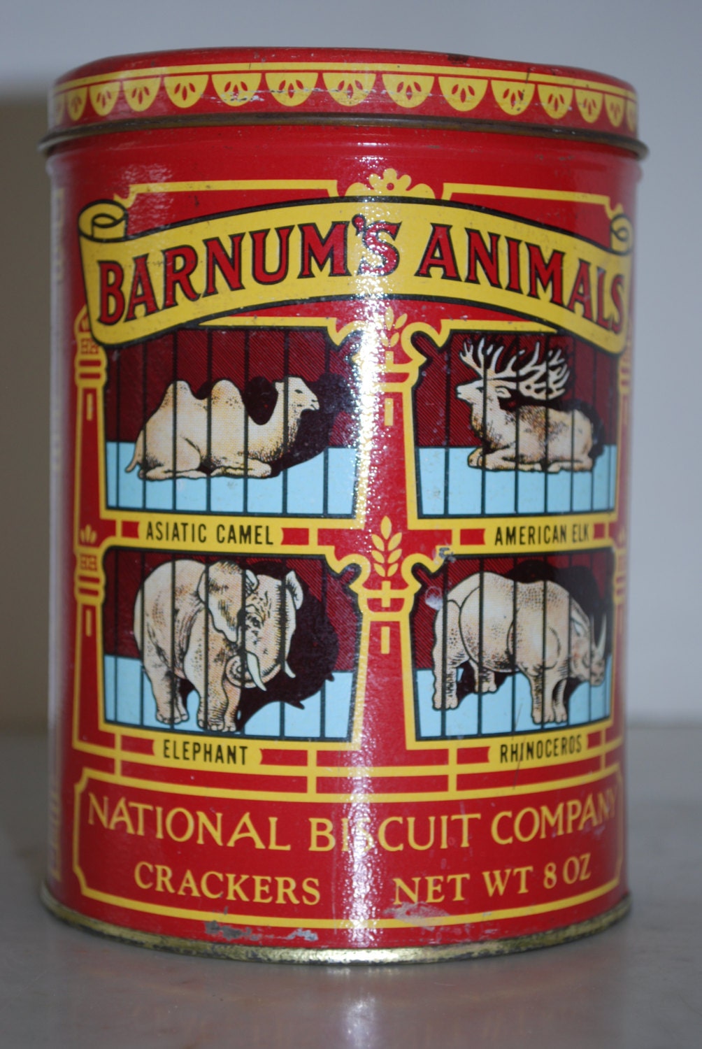 Vintage Tin Barnum's Animal Cracker Tin Box