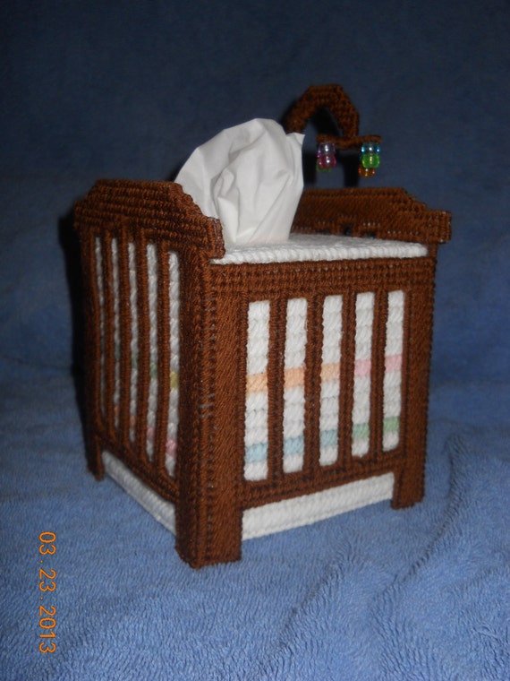 Baby Crib Tissue Box Cover Plastic Canvas
