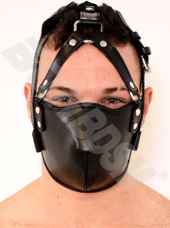 Leather Muzzle Head Harness Bdsm Fetish Bondage Head Gear