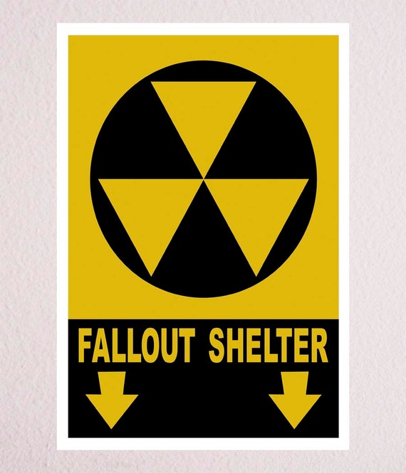 silhouette fallout shelter sign