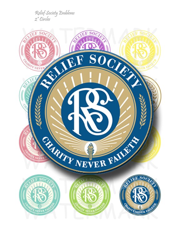 Relief Society Emblems Digital Collage Sheet 2 inch Round