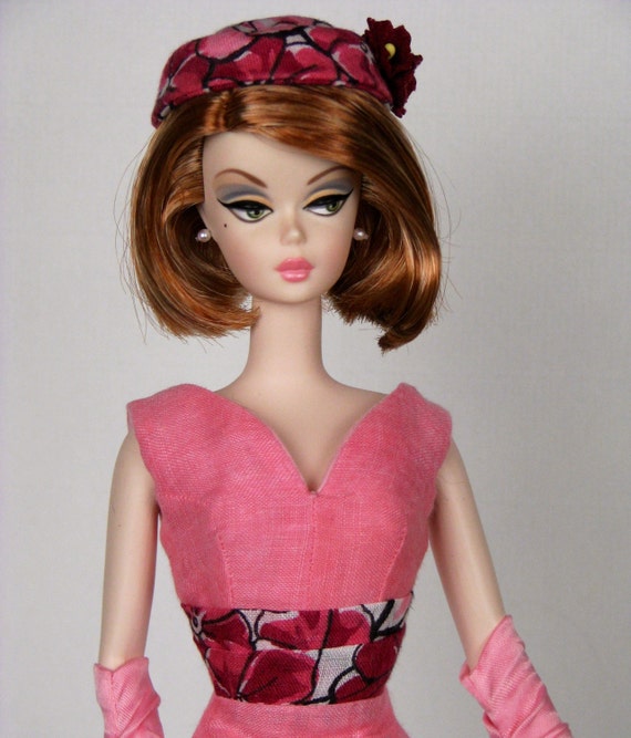 Perfectly pink sleeveless dress and hat for Silkstone Barbies