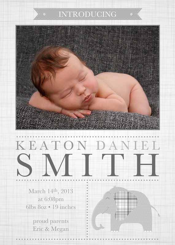 Birth Announcement template Boy Birth announcement