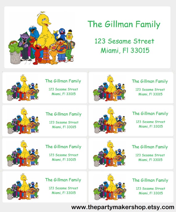 This is a picture of Selective Sesame Street Return Address Labels It's just a photo of Selective Sesame Street Return Address Labels
