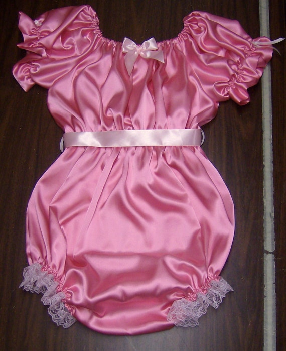 Items similar to Adult Sissy Baby Satin Bubble Romper with elastic ...