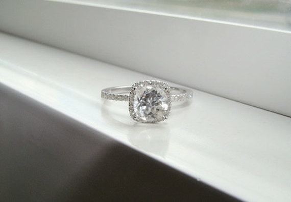 White sapphire wedding rings