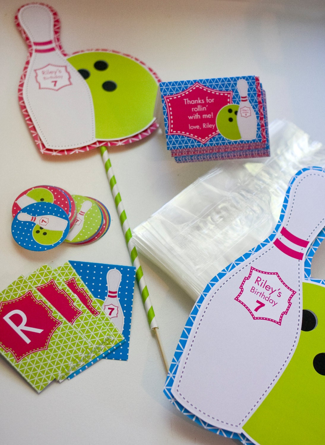 Bowling Birthday PRINTABLE Party Decorations You Customize