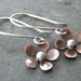 Copper Flower Sterling Silver Earrings Artisan Mixed Metal Jewelry - Made to Order