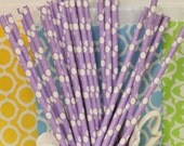 Paper Straws, 25 Lilac Solid Dot Paper Straws, Paper Drinking Straws DIY Flag, Princess Party, Diva, Girls, Easter Party, Spring, Tea Party Il_170x135