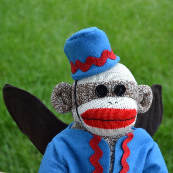 Flying Sock Monkey Doll Sock Monkey Wizard of Oz Winged