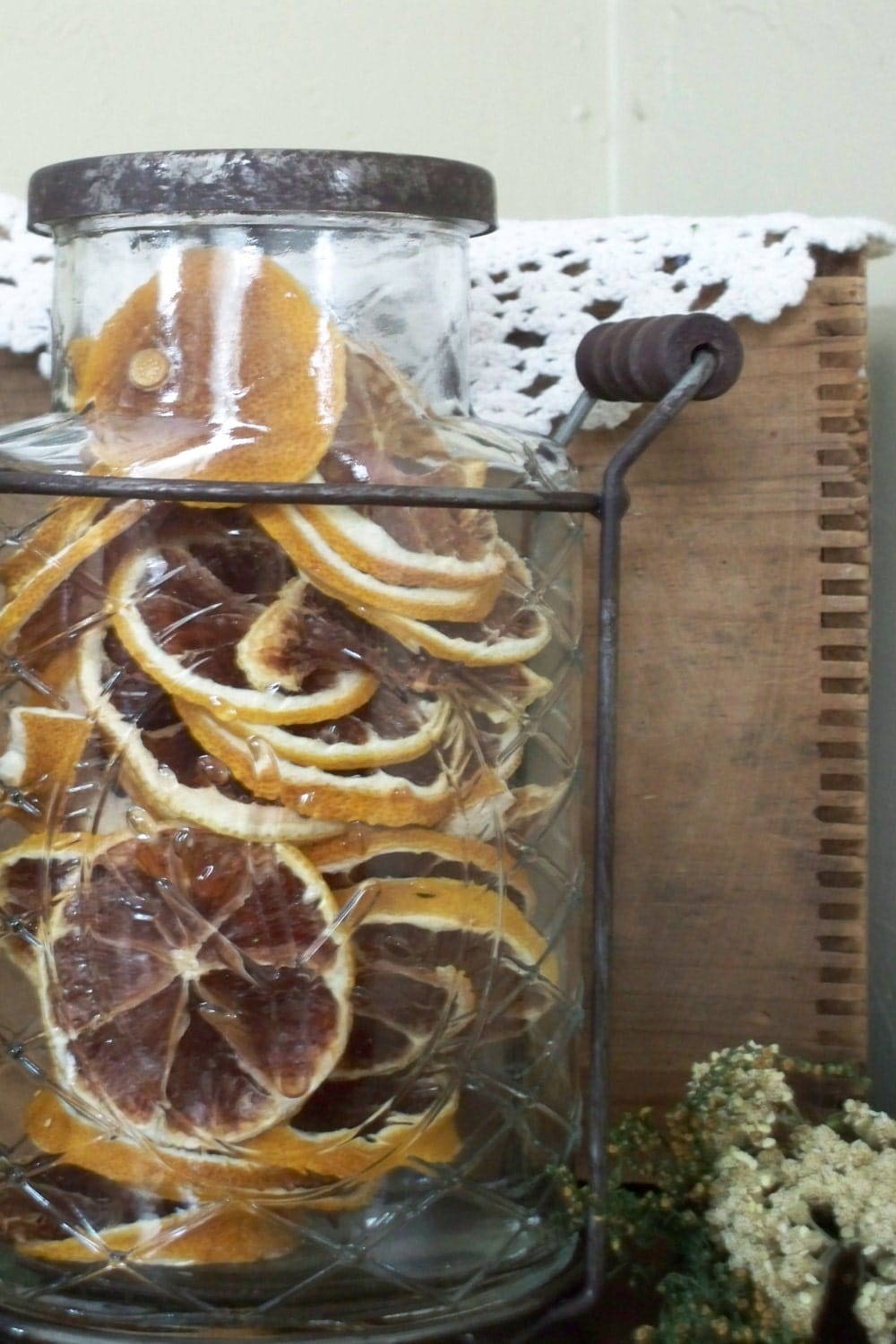 Rustic Potpourri holder filled with handmade potpourri fixins