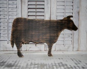 Wooden Cow Sign Wall Hanging Farmhouse Wall Decor Rustic Primitive Country decor