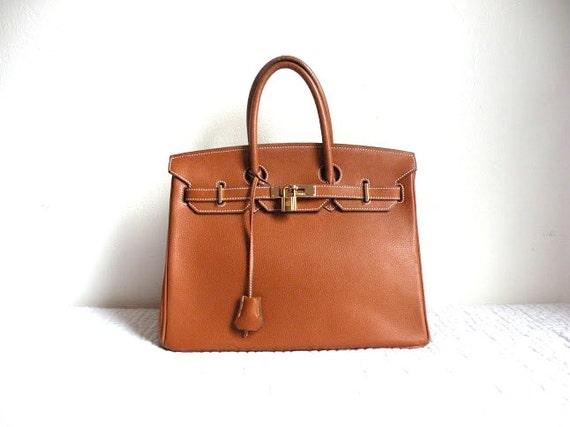 Vintage Birkin Style Bag by topgens on Etsy