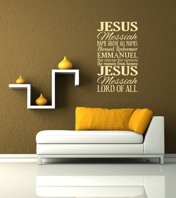 Names of Jesus Removable Vinyl Wall  Art  Christian  wall decal