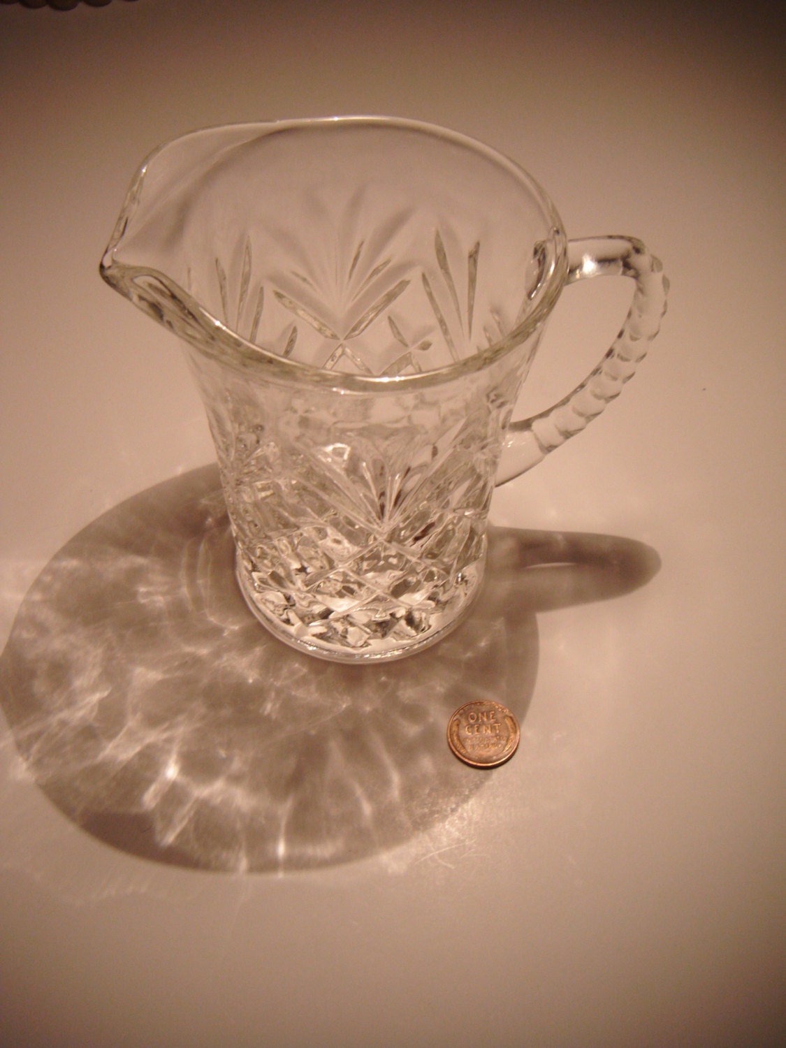 Vintage Pineapple Pattern Clear Pressed Glass Pitcher Haute Juice