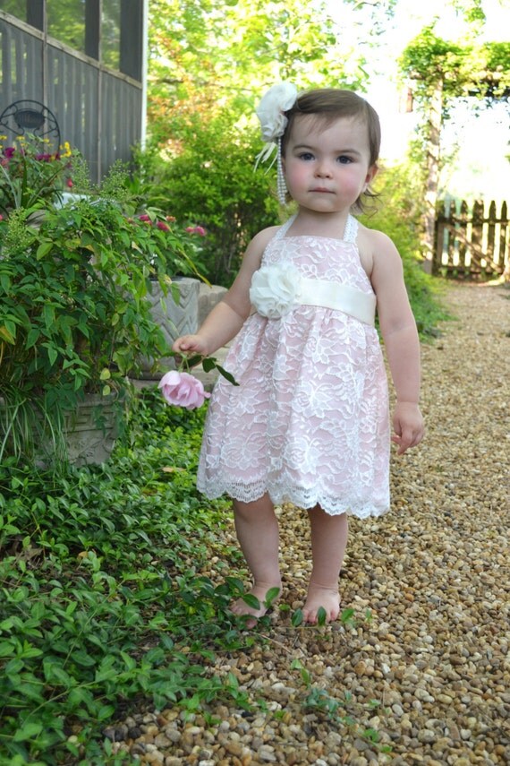 Lace Flower Girl Dress A Lace Dress With A Chiffon Flower