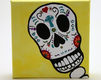 Sugar Skull Painting Etsy