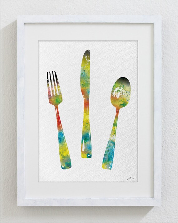 Kitchen Art Watercolor Painting 5x7 Archival Print Yellow