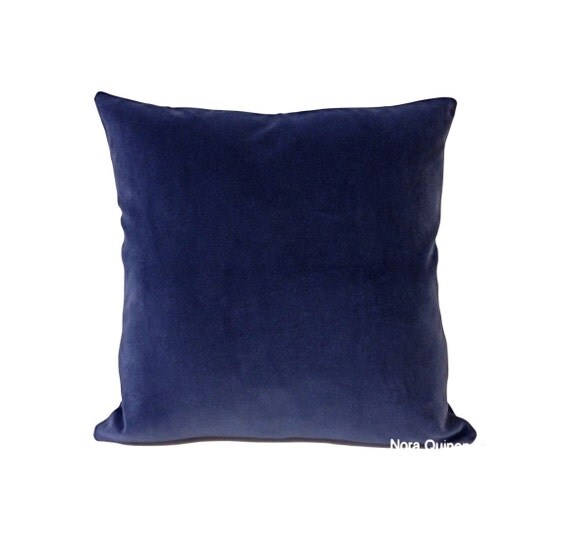 16x16 Cobalt Blue Cotton Velvet Pillow Cover by NoraQuinonez