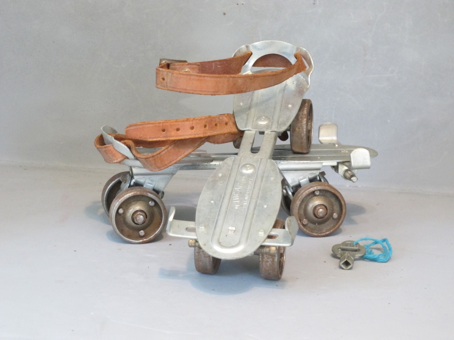 Vintage Adjustable Roller Skates with Leather Straps and