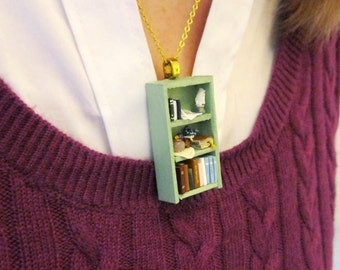 Pride and Prejudice (Jane Austen) Bookshelf Necklace by Coryographies (Made to Order)
