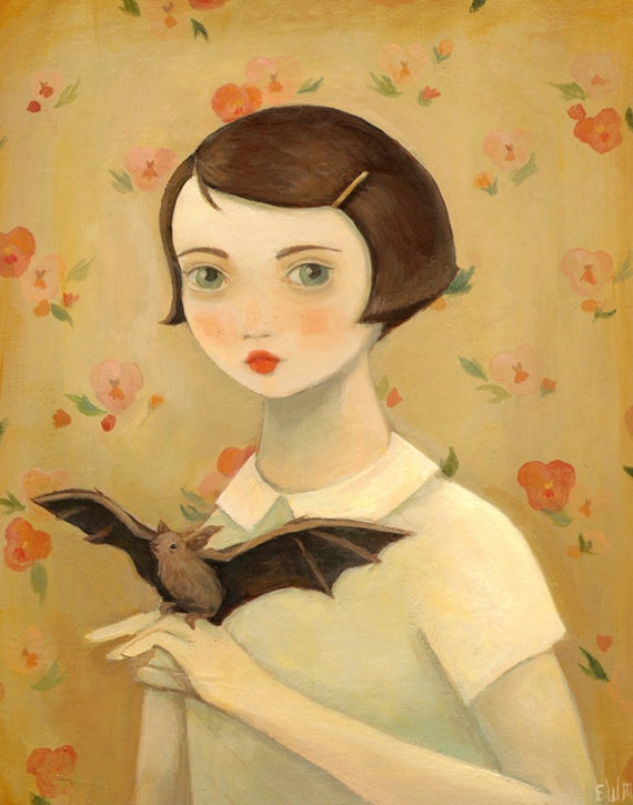 Portrait with Pet Bat / Large Print 11x14
