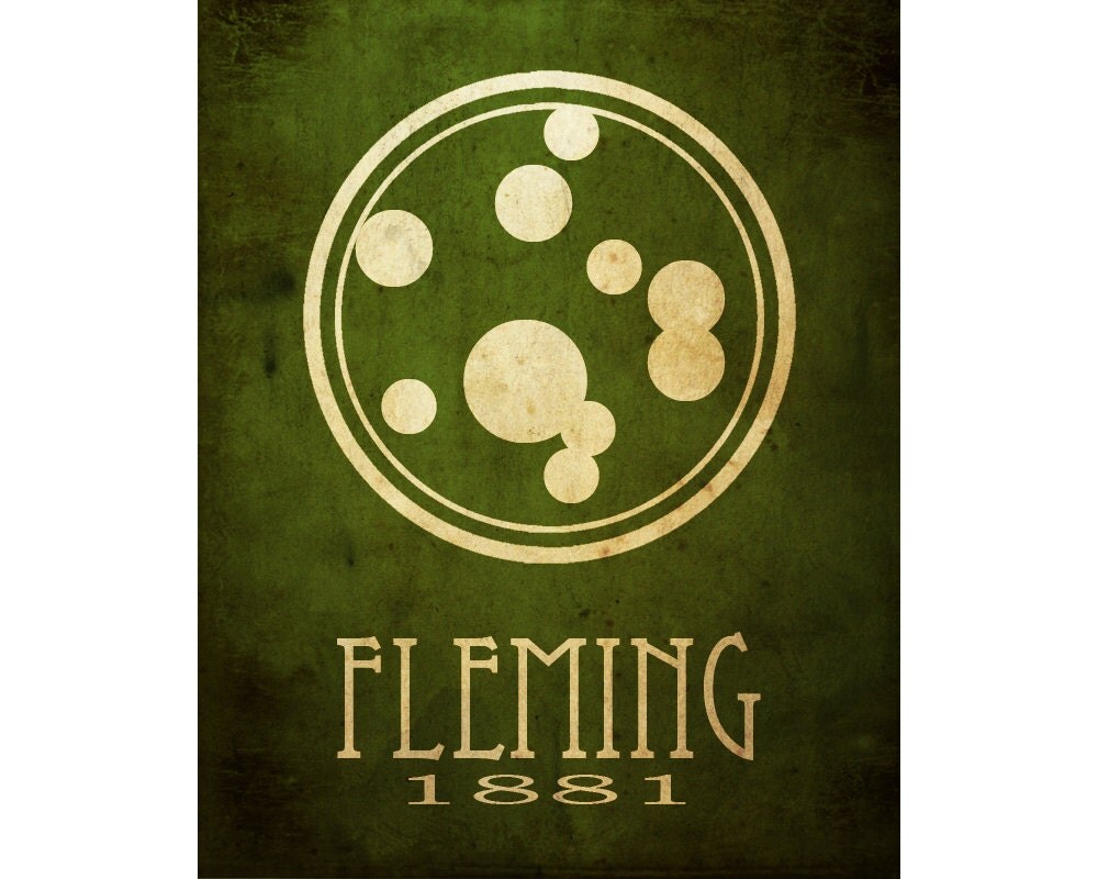 16x20 Alexander Fleming Medical Art Poster Microbiology Art