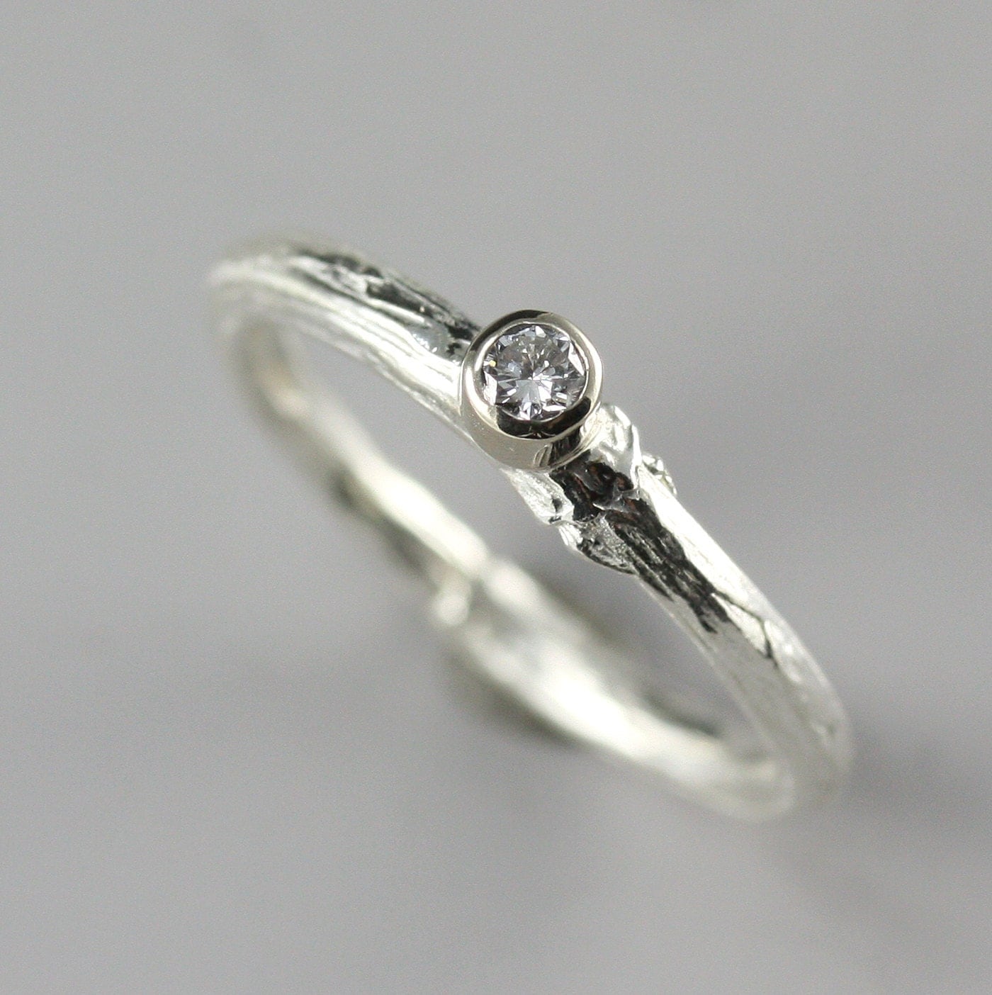 petite white gold twig engagement ring with diamond white gold branch ring natural rustic - Nature Wedding Rings petite white gold twig engagement ring with diamond white gold branch ring natural rustic - Nature Wedding Rings