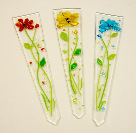 Fused Glass Plant Stakes and Garden Stakes Flower