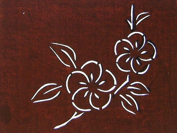 vintage japanese stencil flower