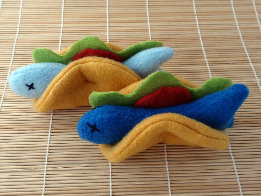 Fish Taco Catnip Toy by SquidStuffis on Etsy