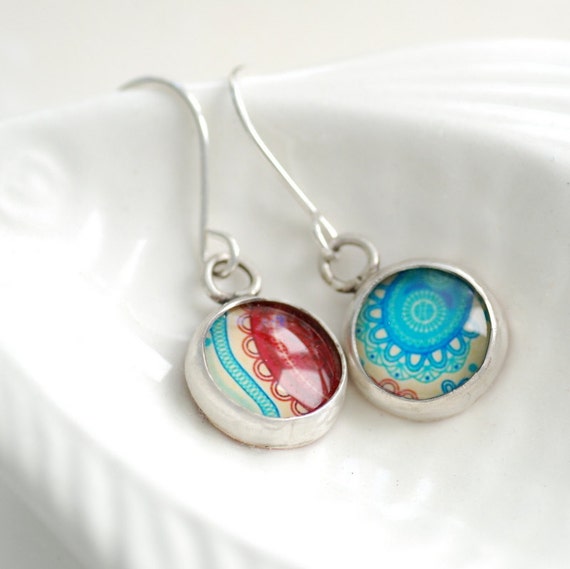 Funky Earrings Mod Earrings Retro Earrings Paper Earrings