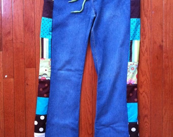 Gypsy Hippie Boho Altered Couture Massino Jeans