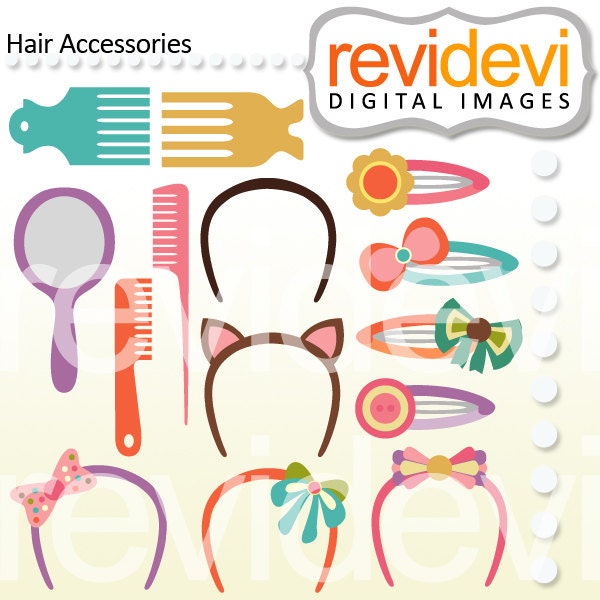 Hair Accessories Clipart Commercial Use Digital Graphic Cliparts   Il Fullxfull.419753387 3y7m 