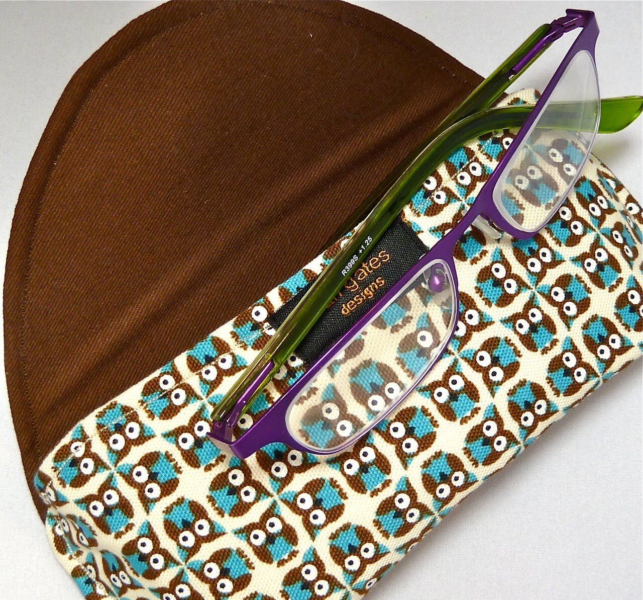 Eyeglass Case with Closure in Brown by nangatesdesigns