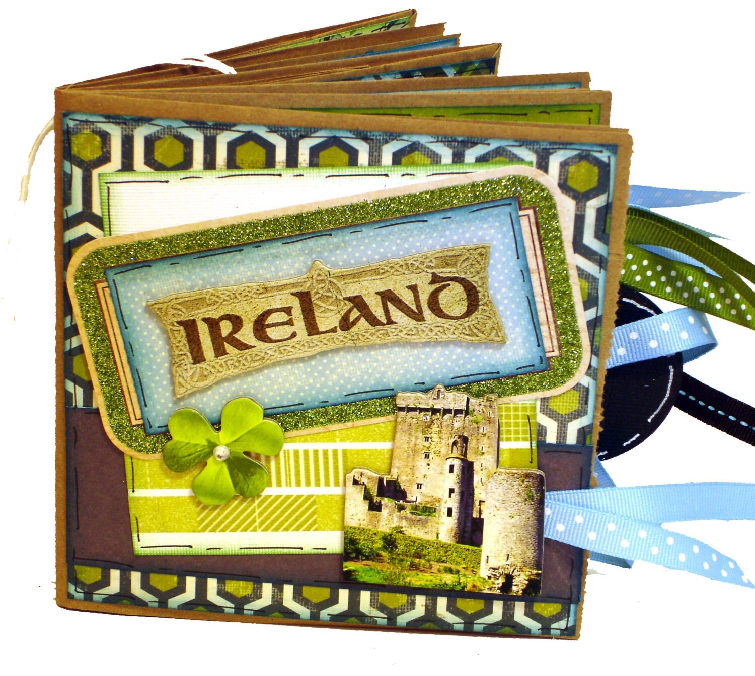 Ireland Scrapbook Paper Bag Travel Album by apicketfencelife