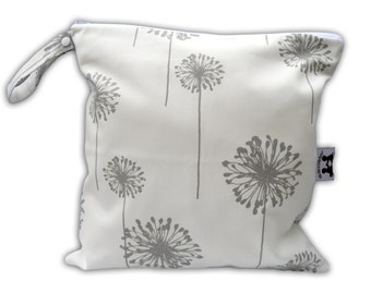 HEAT SEALED and BEST Selling Wet Bags here -Small Wet Bag in Dusty Dandelion with Snap Handle