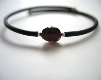 Garnet Bracelet, Garnet Stone Bracelet , Handmade Gemstone Cuff Bracelet