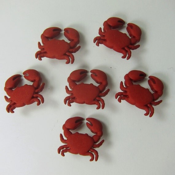 Red Crab Novelty Buttons by forbeadintreasures on Etsy