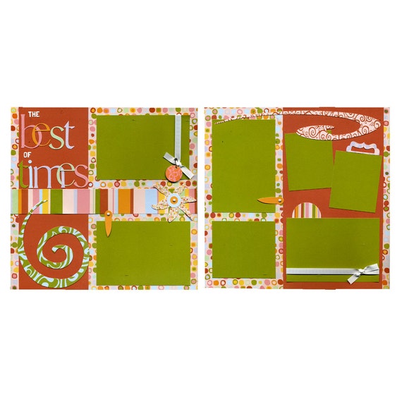 Items similar to The Best of Times Premade Scrapbook Page Set on Etsy