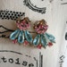 Rhinestone Earrings, Vintage Pink and Blue Earrings, Gold Earrings, Pierced Stud Earrings, Wedding Earrings, Special Occasion