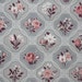 1940's Vintage Wallpaper pink roses on gray in geometric design