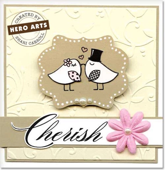 Two Birds Rubber Stamp Love Birds Stamp for Wedding